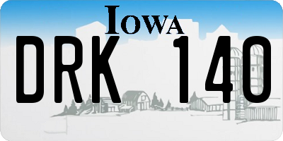 IA license plate DRK140