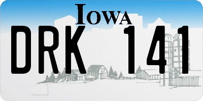 IA license plate DRK141