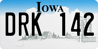 IA license plate DRK142