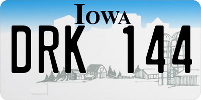 IA license plate DRK144