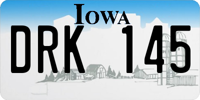 IA license plate DRK145