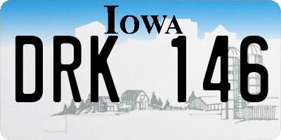 IA license plate DRK146