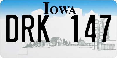 IA license plate DRK147