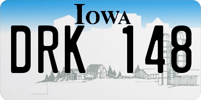 IA license plate DRK148