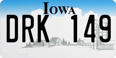 IA license plate DRK149