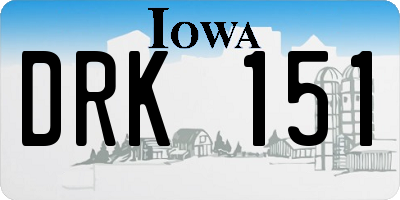 IA license plate DRK151