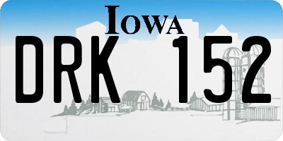 IA license plate DRK152