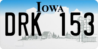 IA license plate DRK153