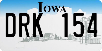 IA license plate DRK154