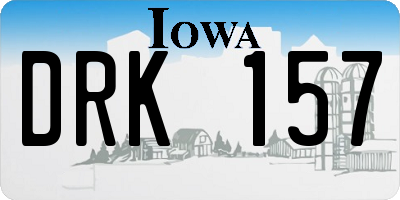IA license plate DRK157