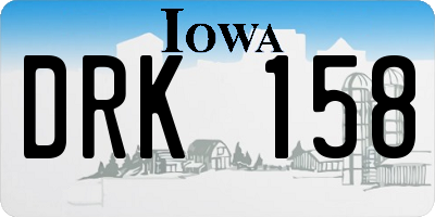 IA license plate DRK158