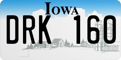 IA license plate DRK160