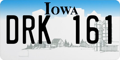 IA license plate DRK161