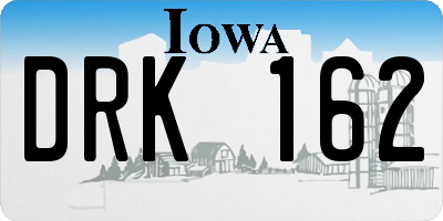 IA license plate DRK162