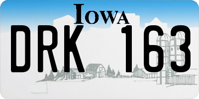 IA license plate DRK163