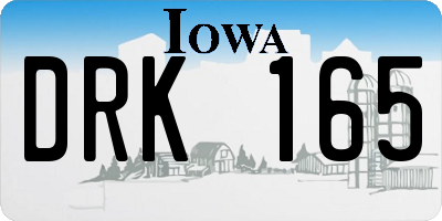 IA license plate DRK165