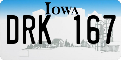 IA license plate DRK167