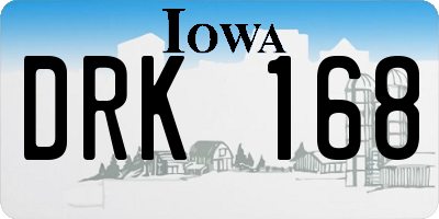 IA license plate DRK168