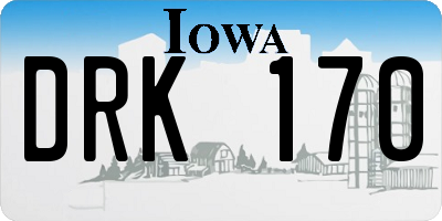 IA license plate DRK170