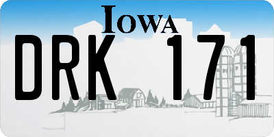 IA license plate DRK171
