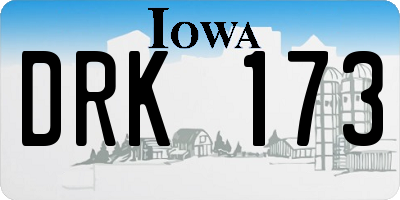 IA license plate DRK173
