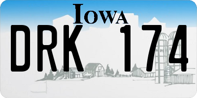 IA license plate DRK174