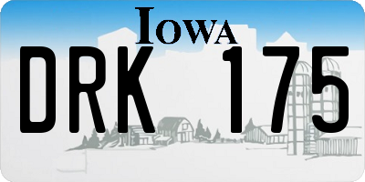 IA license plate DRK175