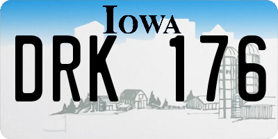 IA license plate DRK176