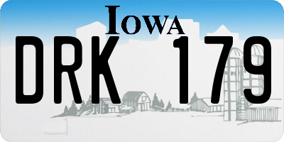 IA license plate DRK179