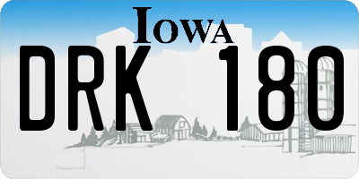 IA license plate DRK180