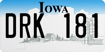 IA license plate DRK181