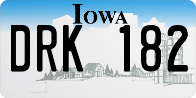 IA license plate DRK182