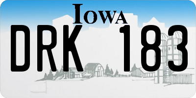 IA license plate DRK183
