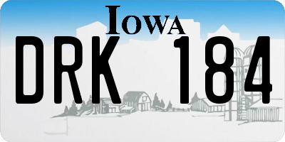 IA license plate DRK184