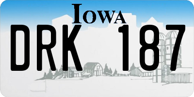 IA license plate DRK187