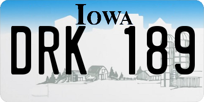 IA license plate DRK189