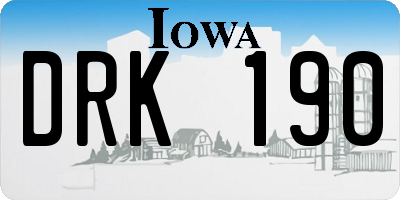 IA license plate DRK190