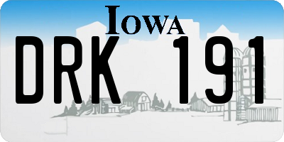 IA license plate DRK191