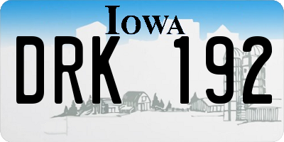 IA license plate DRK192