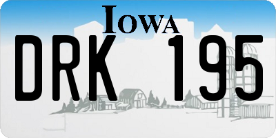 IA license plate DRK195