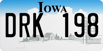 IA license plate DRK198