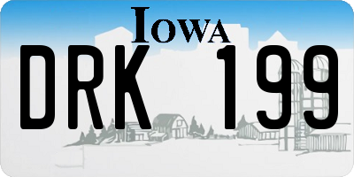 IA license plate DRK199