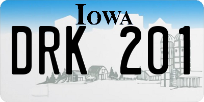 IA license plate DRK201