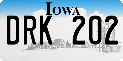 IA license plate DRK202