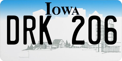 IA license plate DRK206