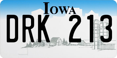 IA license plate DRK213