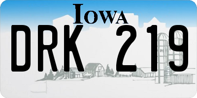 IA license plate DRK219