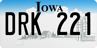 IA license plate DRK221