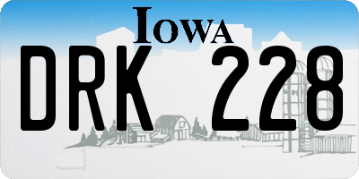 IA license plate DRK228