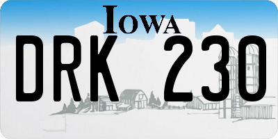 IA license plate DRK230